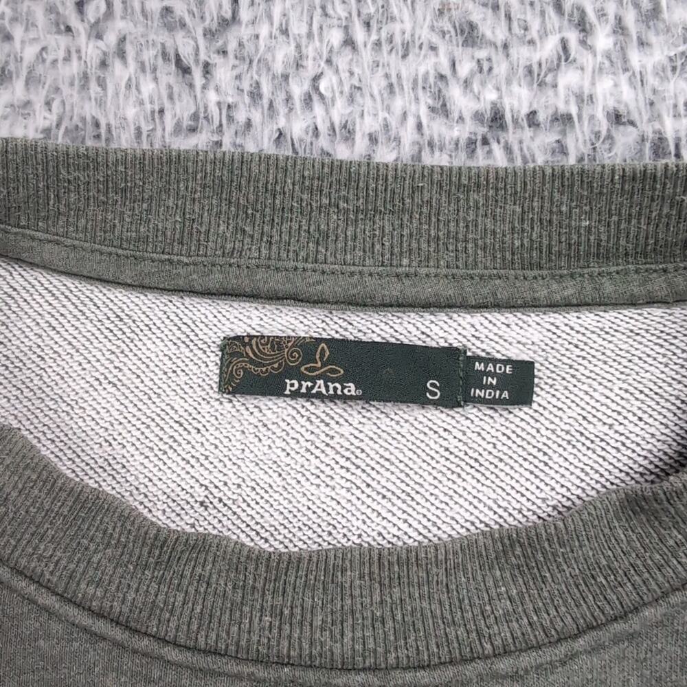 PrAna Sweatshirt Men Small Green Crew Neck Casual Lounge Logo Graphic Athleisure - Picture 2 of 6